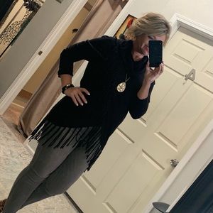 Black fringe Sweater